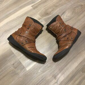 Head Ladies Tan Leather Boots Size 38